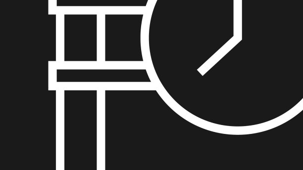 白线火车站时钟图标隔离上图片下载