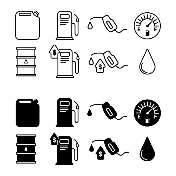 加油站线路图标的集合图片下载