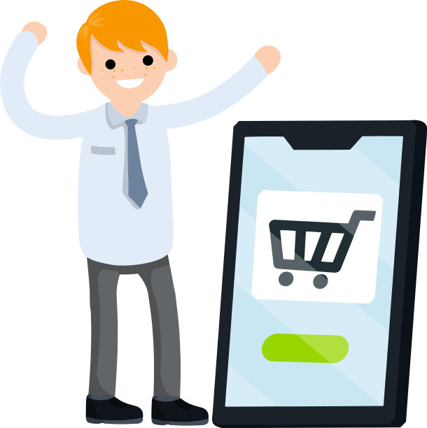 在屏幕上的网上商店购物车购物图片下载