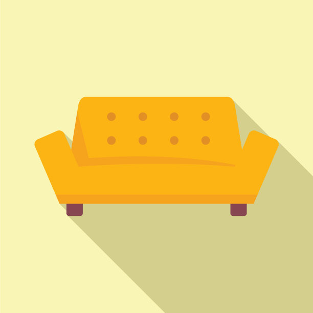 舒适的家庭沙发图标平坦的室内房子图片下载