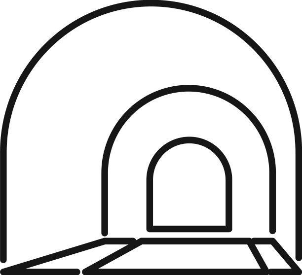 隧道图标轮廓车路图片下载