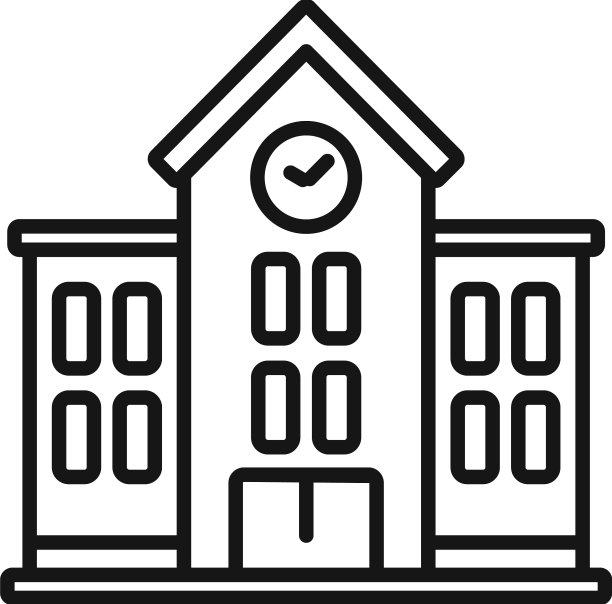学校建筑轮廓考试测试图标图片下载