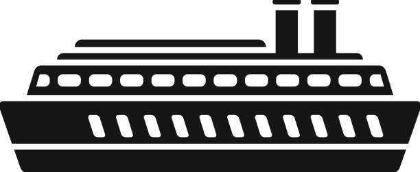 汽船图标简单的内河船图片下载