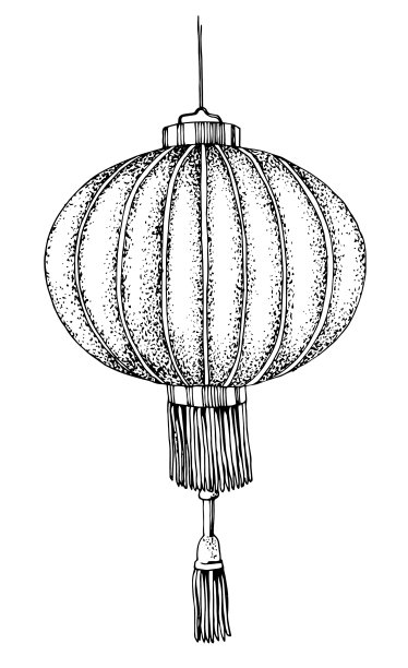 白色背景上孤立的中国手电筒图片下载
