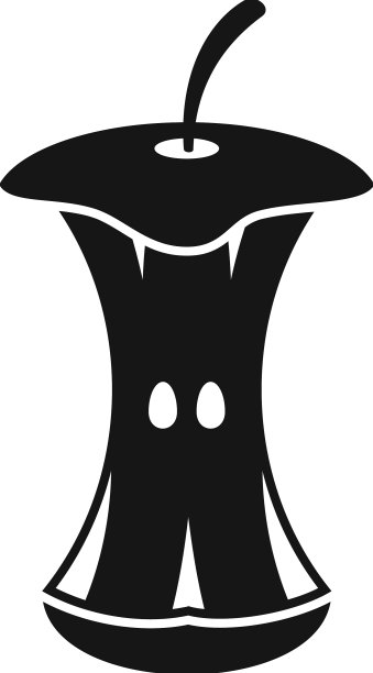 苹果垃圾图标简单浪费食物图片下载