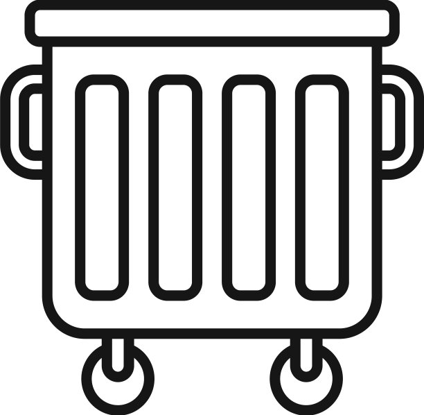 垃圾桶图标勾勒出浪费的食物图片下载