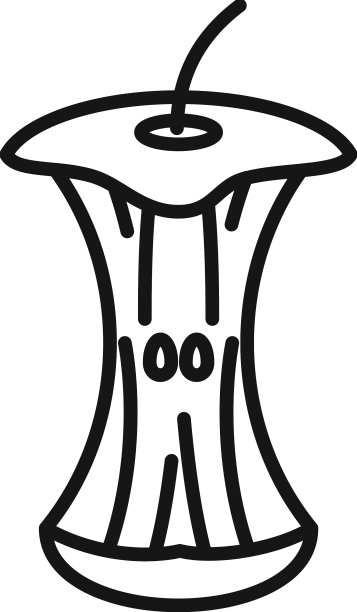 苹果垃圾图标轮廓浪费食物图片下载