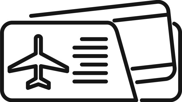 舱位机票图标轮廓航空通行证图片下载