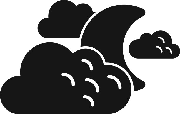 夜晚的月亮天空图标简单的天气云图片下载
