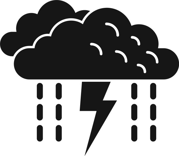 雷雨图标简单云图片下载