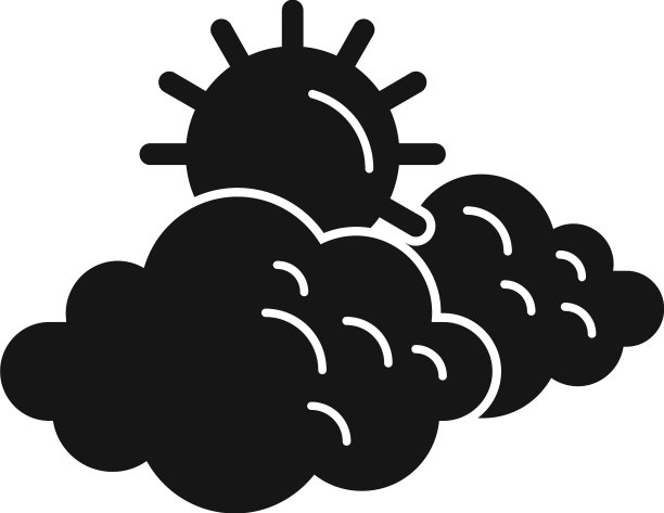 太阳多云图标简单寒冷的阳光图片下载