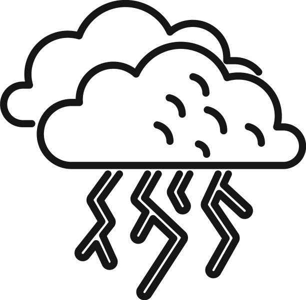 清晨风暴云雨描边图标图片下载