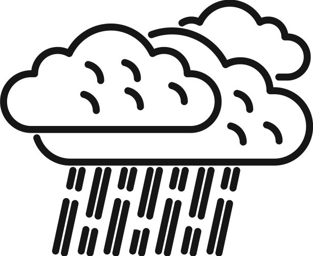 雨云图标轮廓多云雨图片下载