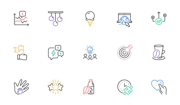 拼图时间上网和冰淇淋线图标为图片下载