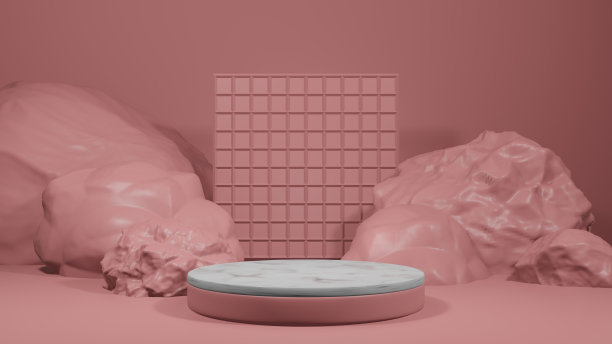 产品展示和讲台展示，几何概念。3 d渲染。图片下载