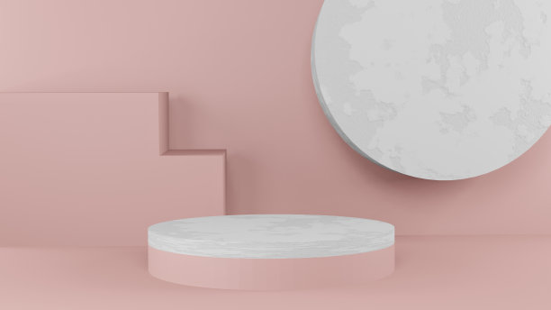 产品展示和讲台展示，几何概念。3 d渲染。图片下载