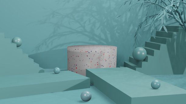 产品展示和讲台展示，几何概念。3 d渲染。图片下载