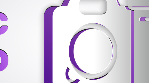 剪纸相机图标孤立在灰色上图片下载