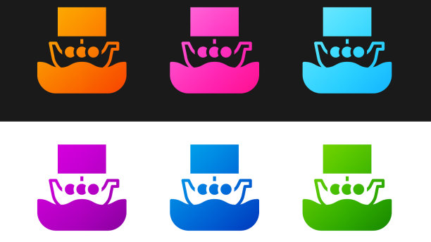 设置古代维京斯堪的纳维亚drakkar图标图片下载