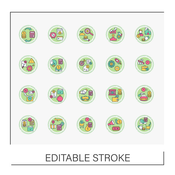 金融素养概念图标集图片下载