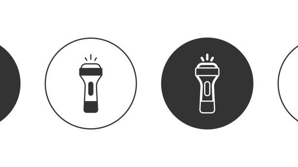 黑色手电筒图标孤立在白色背景图片下载