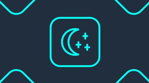 绿线月亮和星星图标隔离无缝图片下载