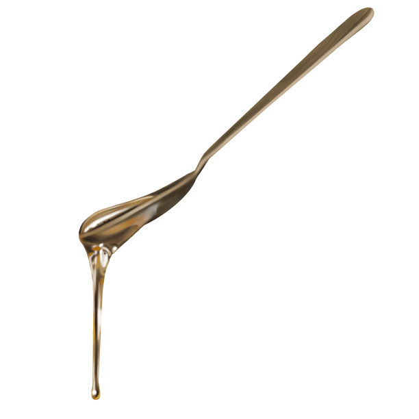 水彩蜂蜜勺子。一勺蜂蜜。现实的例子图片下载