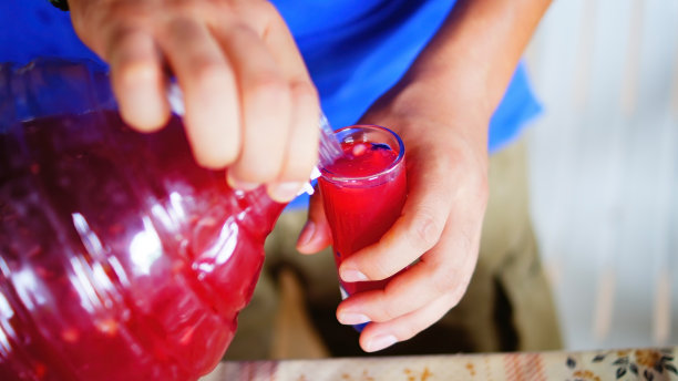 两位老人，在聚会上端着调味水，分享时光图片下载