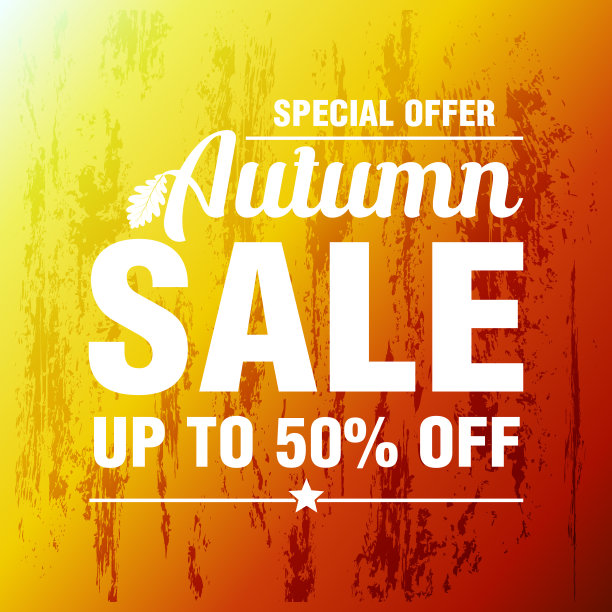 特惠秋季特惠五折。垃圾摇滚风格的秋季大甩卖背景图片下载