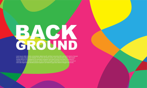 为旗帜抽象彩色液体和曲线几何夏季背景。图片下载