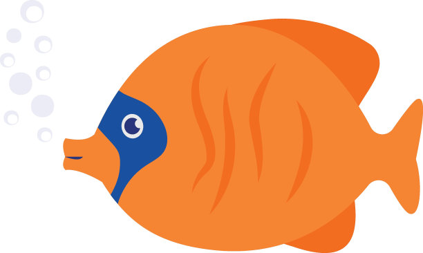 橙色斑马概念矢量颜色图标设计，深海生物符号，水生元素符号，水下动物股票插图图片下载