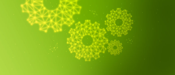 设置齿轮图标从线条，三角形和粒子风格设计图片下载