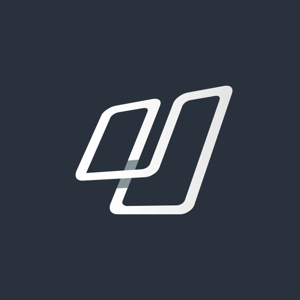 字母U标志。科技线签名图标。图片下载