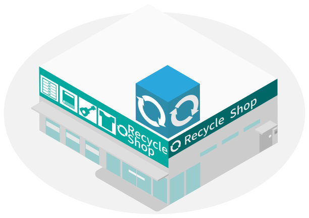 等距的二手商店建筑图片下载