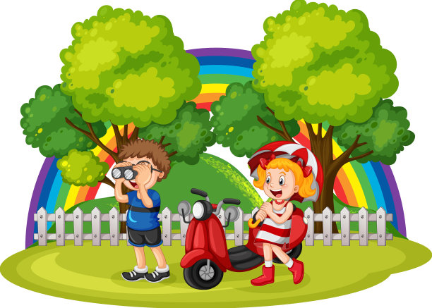 户外公园和快乐的孩子图片下载