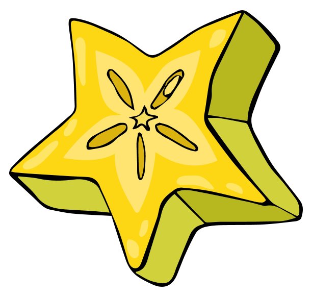 杨桃切片。白色背景隔离。图片下载