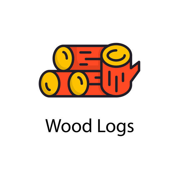 原木矢量填充轮廓图标设计插图。杂项符号在白色背景EPS 10文件图片下载
