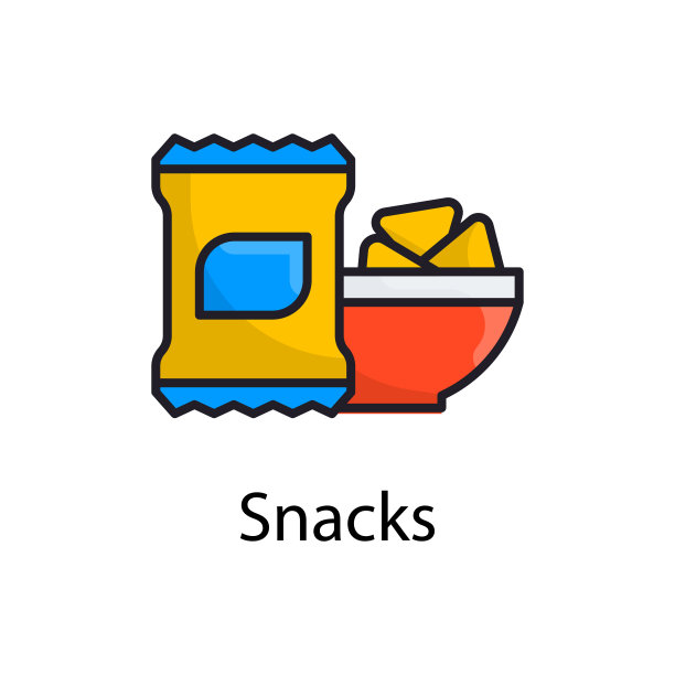 零食矢量填充轮廓图标设计插图。杂项符号在白色背景EPS 10文件图片下载