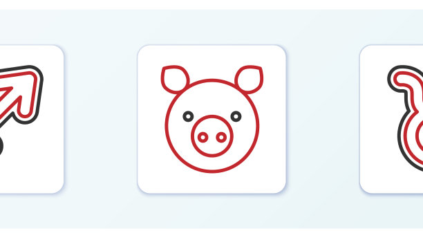 设定线金牛座星座射手座和猪的图标图片下载