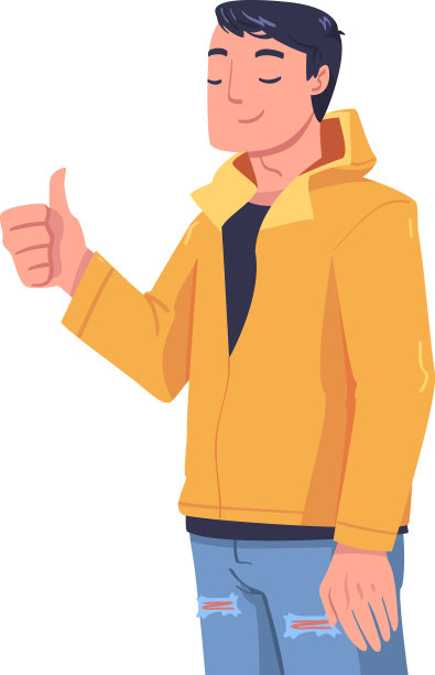 男人性格表现出积极向上的大拇指图片下载