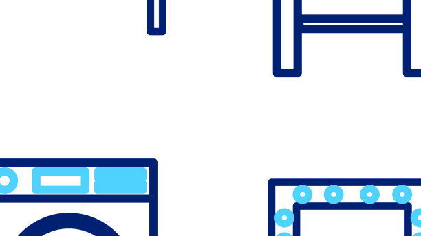 设置线化妆镜与灯，洗衣机椅图片下载