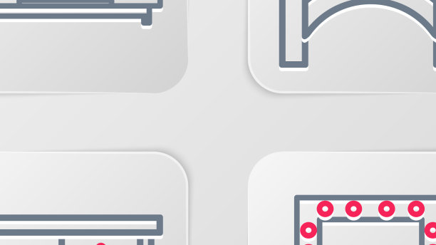 设置线条化妆镜与灯光的办公桌图片下载