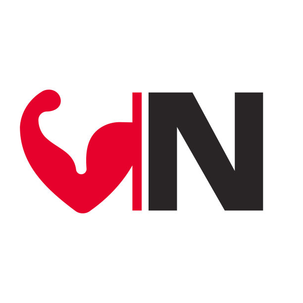 字母N健身标志设计。健康手臂身体建设者标志设计矢量模板图片下载