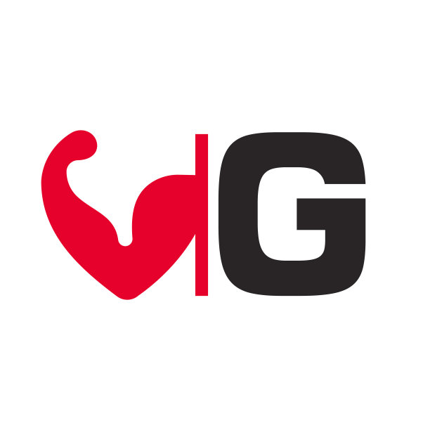 字母G健身标志设计。健康手臂身体建设者标志设计矢量模板图片下载