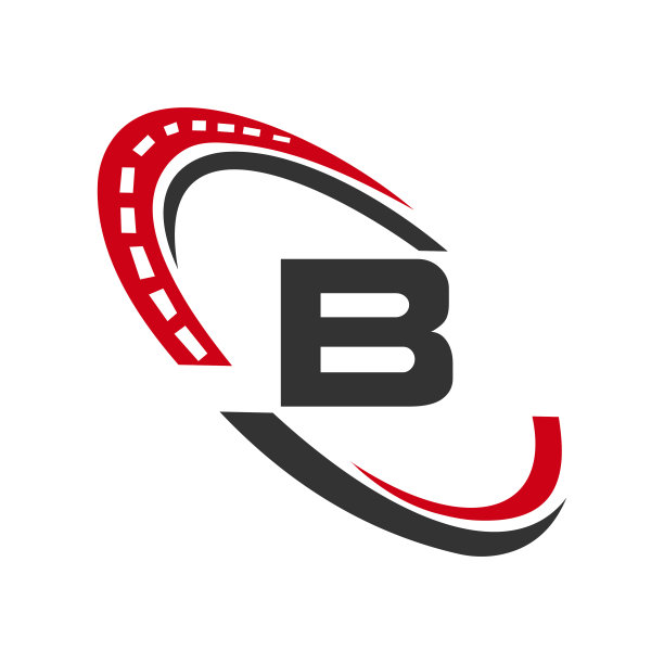 字母B运输标志，运输标志设计模板。汽车运动道路标志元素图片下载