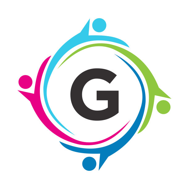 字母G团队合作标志团结的象征。慈善标志社区卫生保健联盟标志图片下载