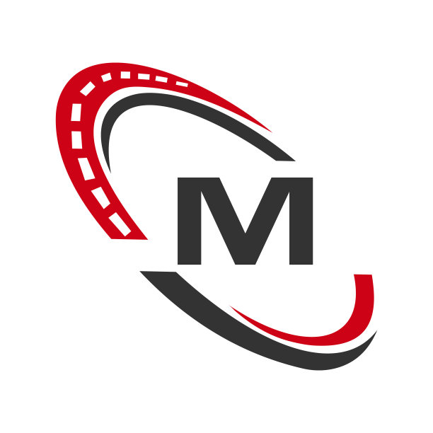 字母M运输标志，运输标志设计模板。汽车运动道路标志元素图片下载