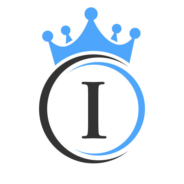 字母I优雅皇冠标志模板。皇家皇冠标志豪华标志为美，时尚，水疗，明星符号图片下载