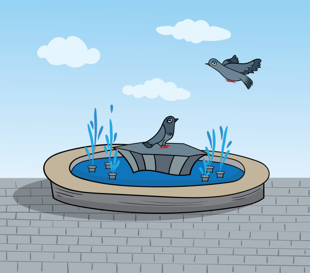 城市装饰元素用飞溅的蓝色水图片下载