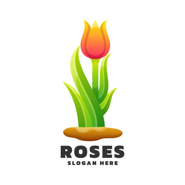 标志玫瑰渐变多彩的风格图片下载